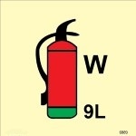 IMO sign6889:Portable fire extinguisher, Water 9L