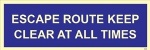IMO sign5831:Escape route keep clear at all times