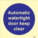 IMO sign5820:Automatic watertight door keep clear